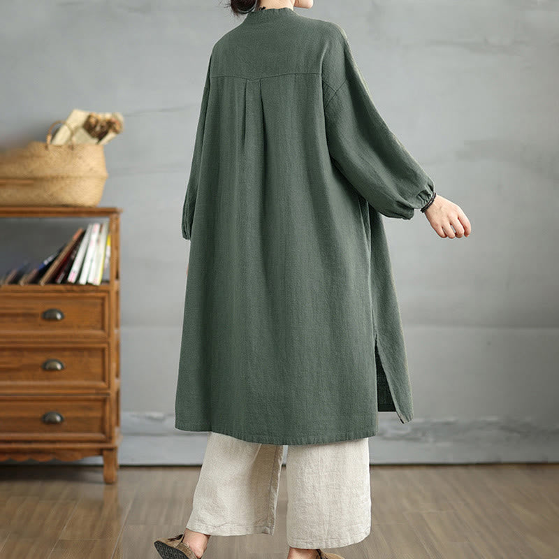 Nimara Ritual Casual Frog-button Women's Coat With Pockets
