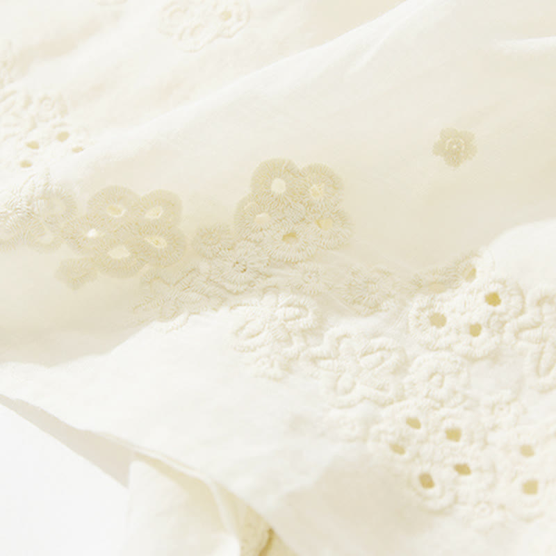 Nimara Ritual Embroidery Hollow Design A-line Drawstring High Waist Women's Skirt With Pockets