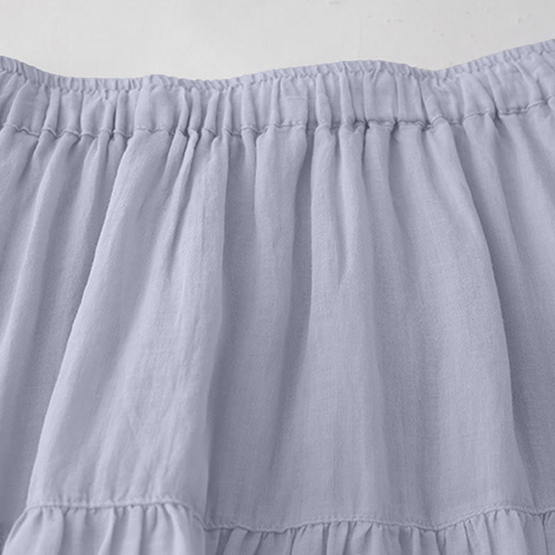 Nimara Ritual Embroidery Hollow Design A-line Drawstring High Waist Women's Skirt With Pockets