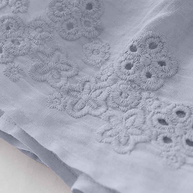 Nimara Ritual Embroidery Hollow Design A-line Drawstring High Waist Women's Skirt With Pockets