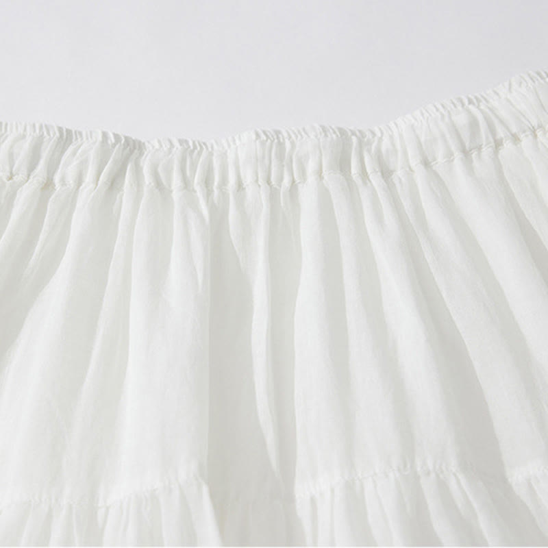 Nimara Ritual Embroidery Hollow Design A-line Drawstring High Waist Women's Skirt With Pockets