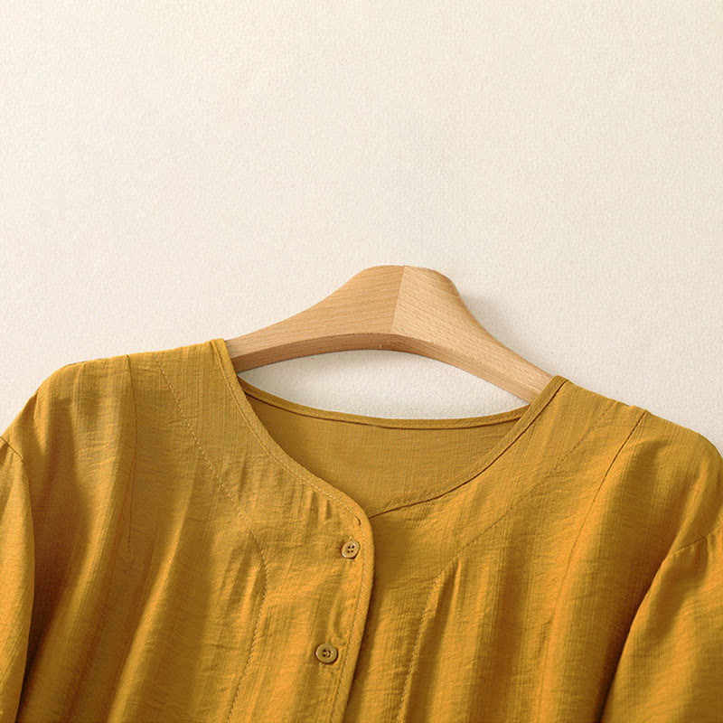 Nimara Ritual Summer Casual Minimalist Button-Up Solid Women's Long Sleeve Shirts