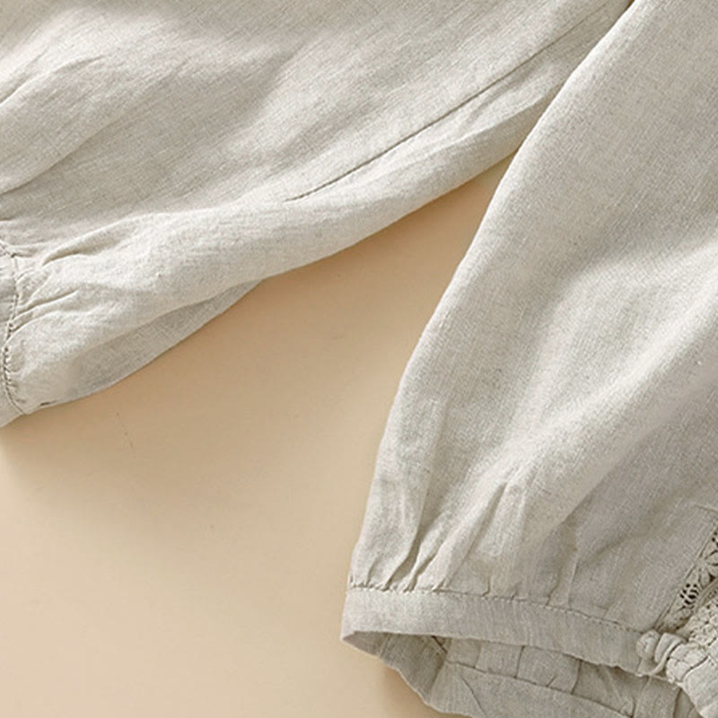 Nimara Ritual Solid Color Flower Loose Drawstring Harem Pants With Pockets