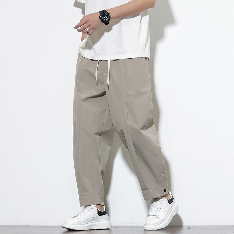 Nimara Ritual Casual Solid Color Drawstring Men's Harem Pants With Pockets