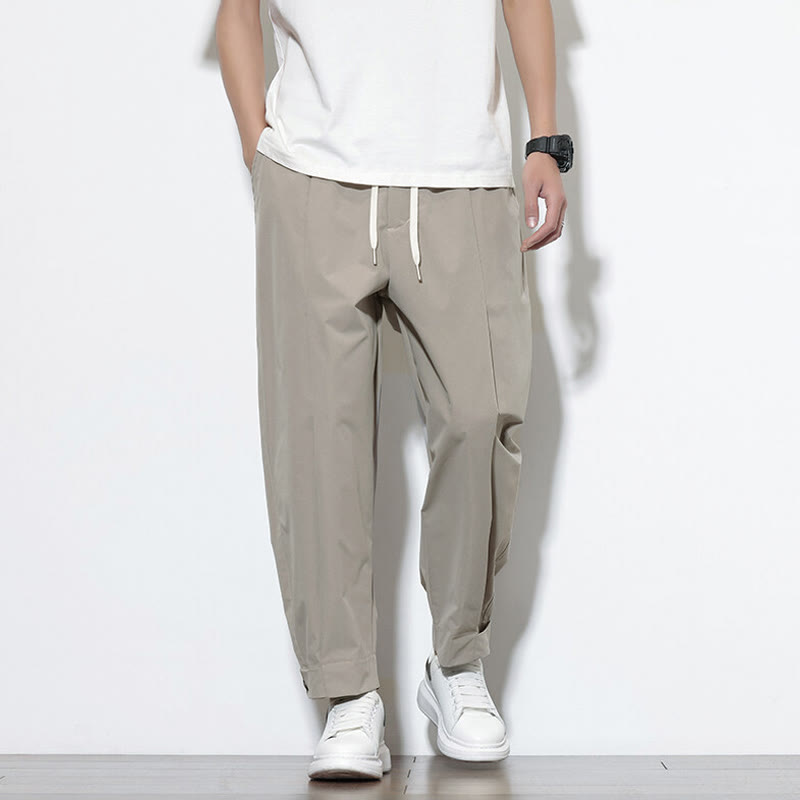 Nimara Ritual Casual Solid Color Drawstring Men's Harem Pants With Pockets