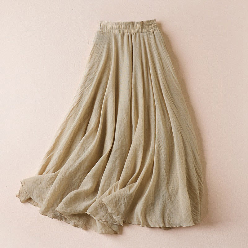 Nimara Ritual Vintage Casual Pure Color High Waist Women's Skirt