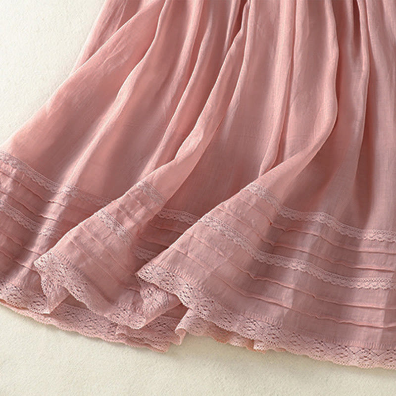 Nimara Ritual Summer Plain Drawstring Lace Patchwork Design Women's 7-8 Length Skirt