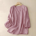 Nimara Ritual V-Neck Design Women's Long Sleeve Shirt