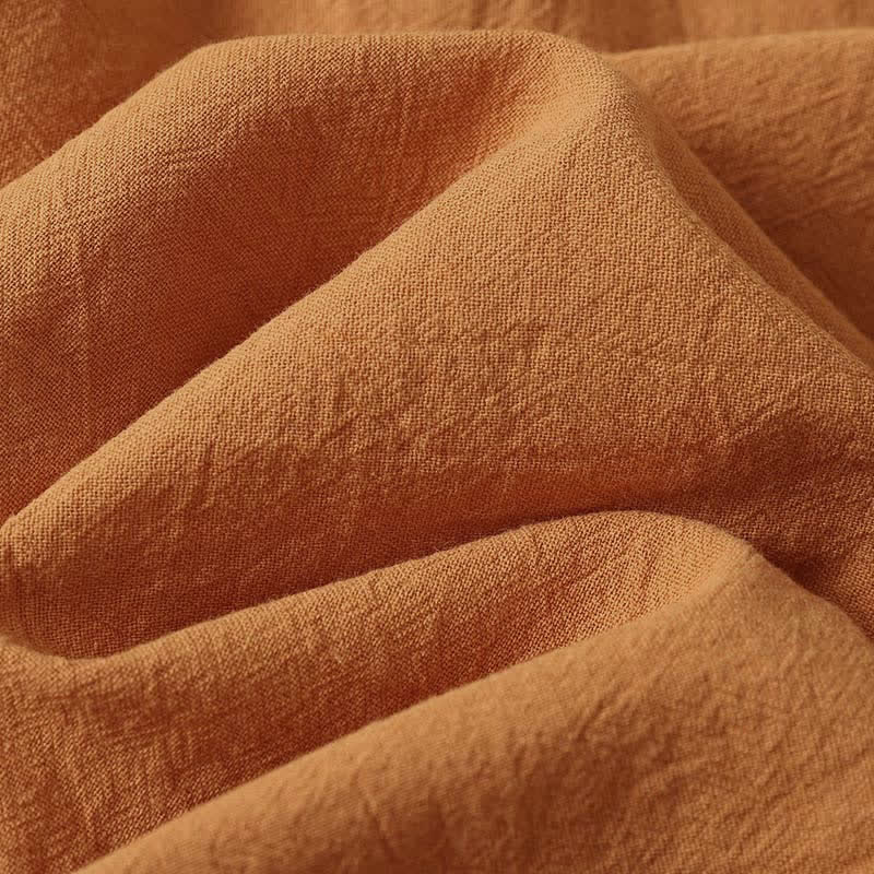 Nimara Ritual Summer Casual Minimalist Solid Orange Crew Neck Women's Short Sleeve Dress