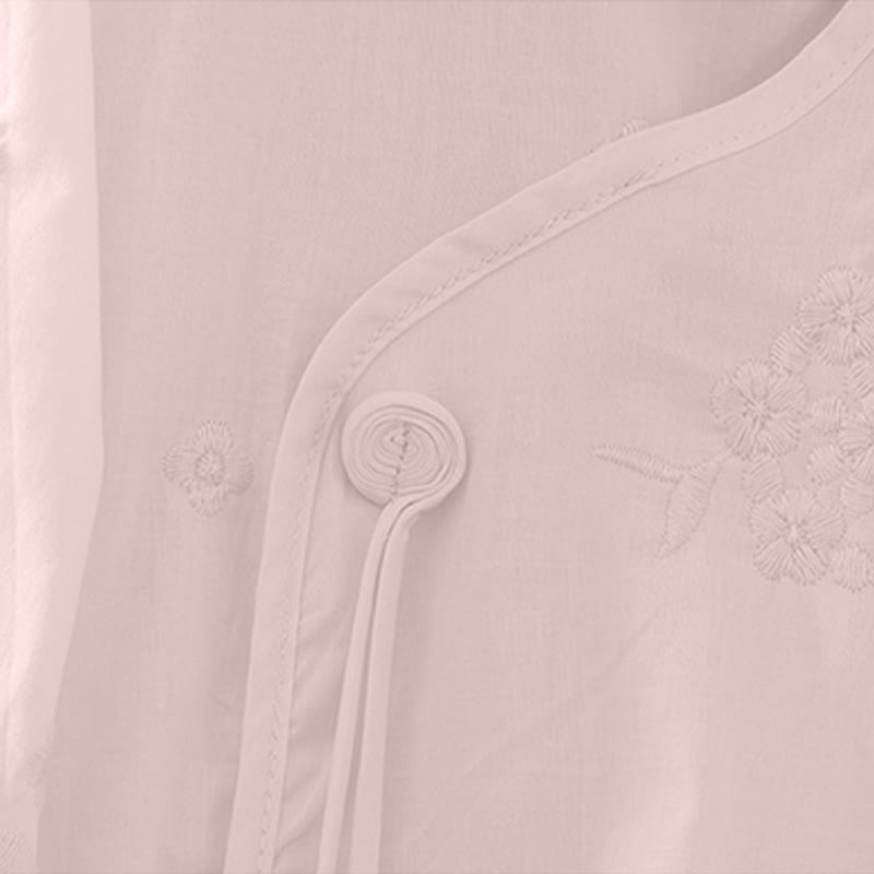 Nimara Ritual Summer Casual Embroidery Floral Crew Neck Women's Three-Quarter Sleeve Dress With Pockets
