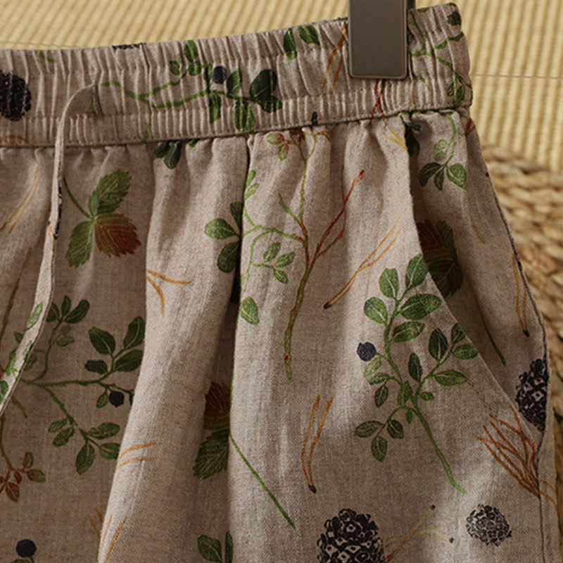 Nimara Ritual Summer Casual Boho Floral Plant Women's Skirts With Pocket