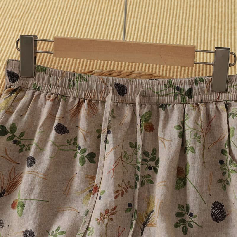 Nimara Ritual Summer Casual Boho Floral Plant Women's Skirts With Pocket