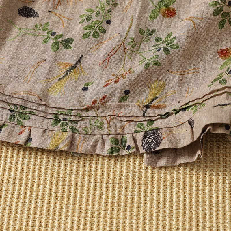 Nimara Ritual Summer Casual Boho Floral Plant Women's Skirts With Pocket