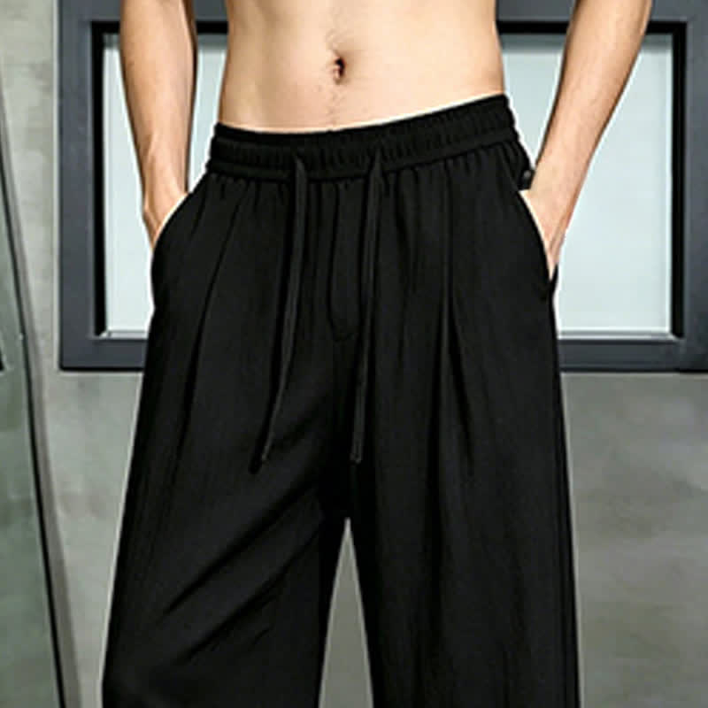 Nimara Ritual Spring Summer Casual Drawstring Solid Long Pants Men's Straight Leg Pants With Pocket