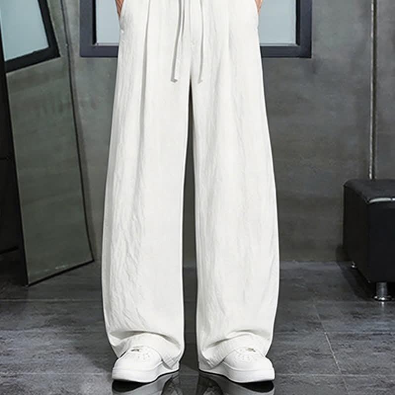 Nimara Ritual Spring Summer Casual Drawstring Solid Long Pants Men's Straight Leg Pants With Pocket