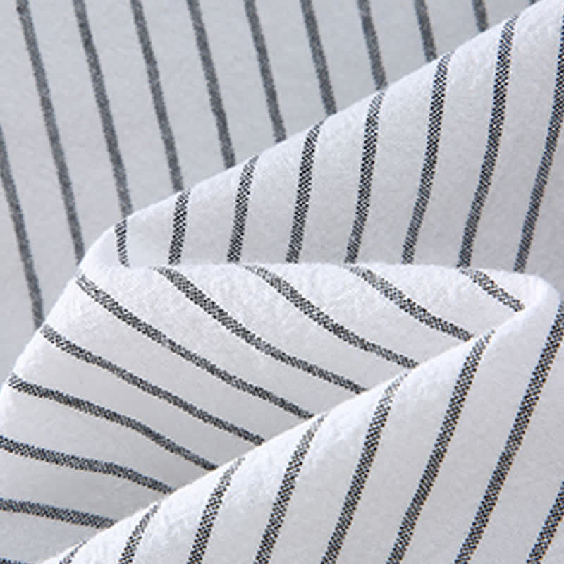 Nimara Ritual Spring Fall Casual Minimalist Button-Up Vertical Striped Men's Long Sleeve Shirts With Patch Pocket