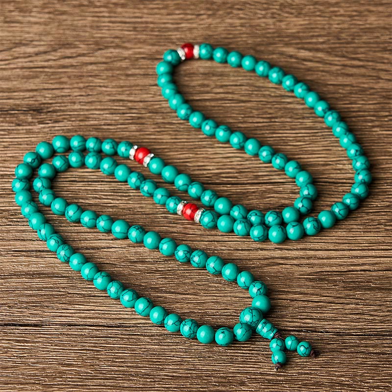 Nimara Ritual Turquoise Inspired 108 Beads Multi Wrap Protection Mala