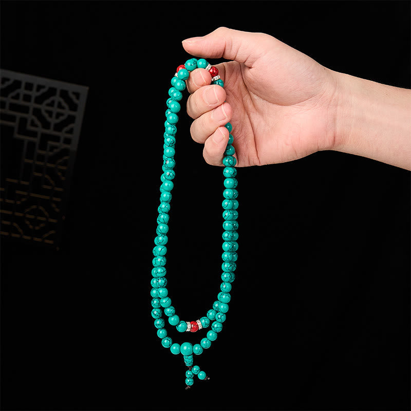 Nimara Ritual Turquoise Inspired 108 Beads Multi Wrap Protection Mala