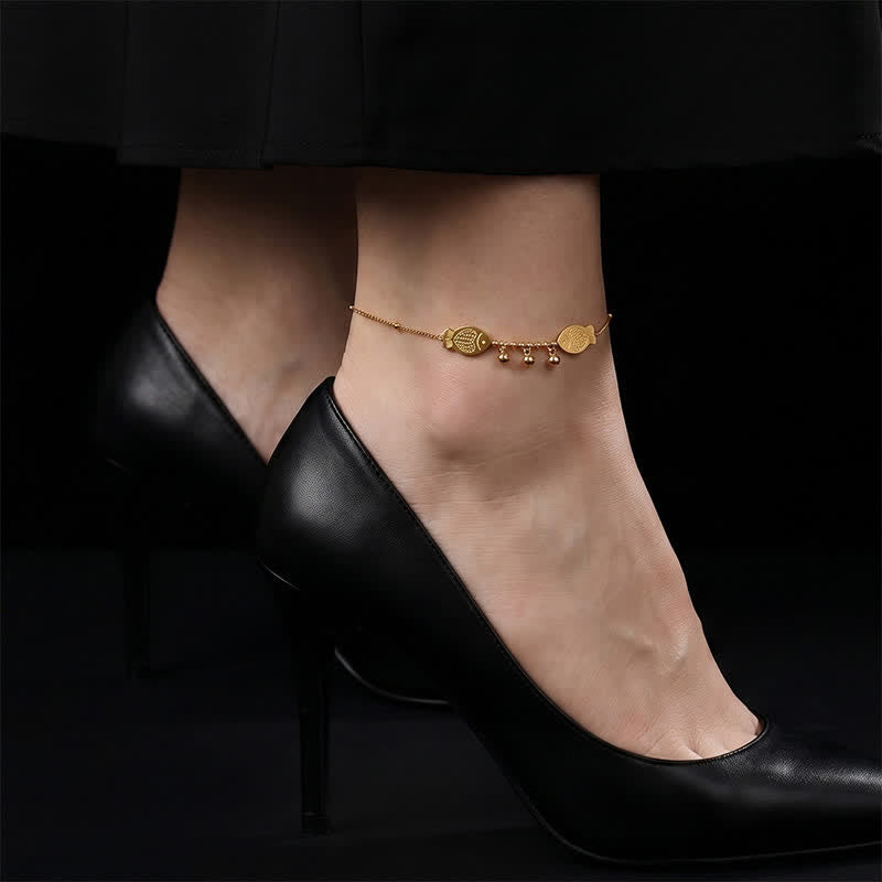 Nimara Ritual Titanium Steel Double Koi Fish Calm Anklet