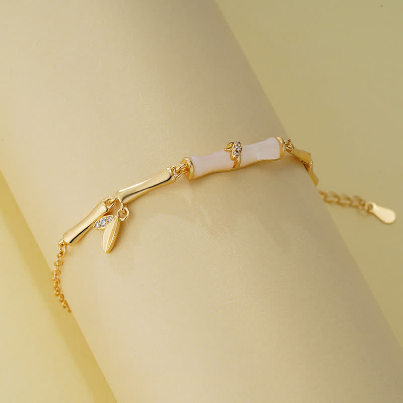 Nimara Ritual Copper Bamboo Leaves Wealth Chain Anklet