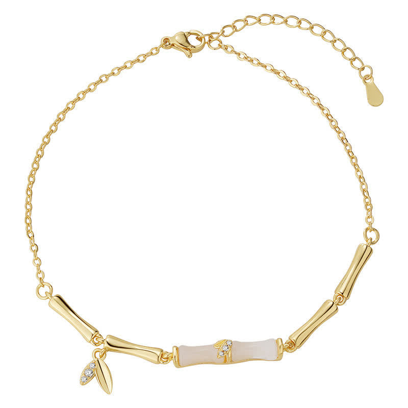 Nimara Ritual Copper Bamboo Leaves Wealth Chain Anklet