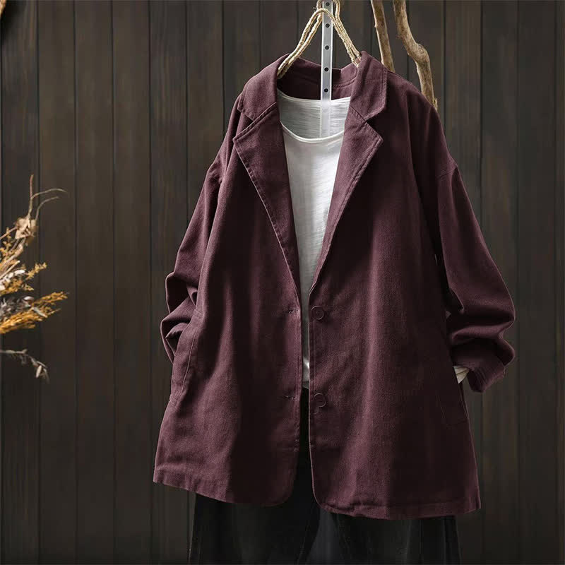 Nimara Ritual Spring Fall Buttons Lapel Collar Long Sleeve Mid-length Women's Jacket With Pockets