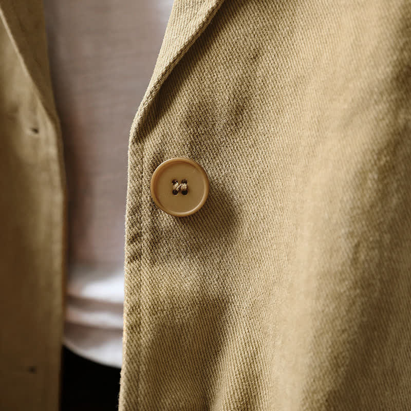 Nimara Ritual Spring Fall Buttons Lapel Collar Long Sleeve Mid-length Women's Jacket With Pockets