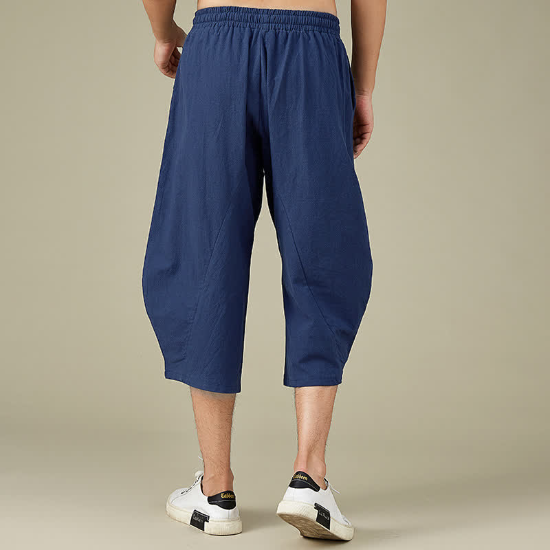 Nimara Ritual Casual Solid Color Leisure Cotton Men's Tapered Pants With Pockets