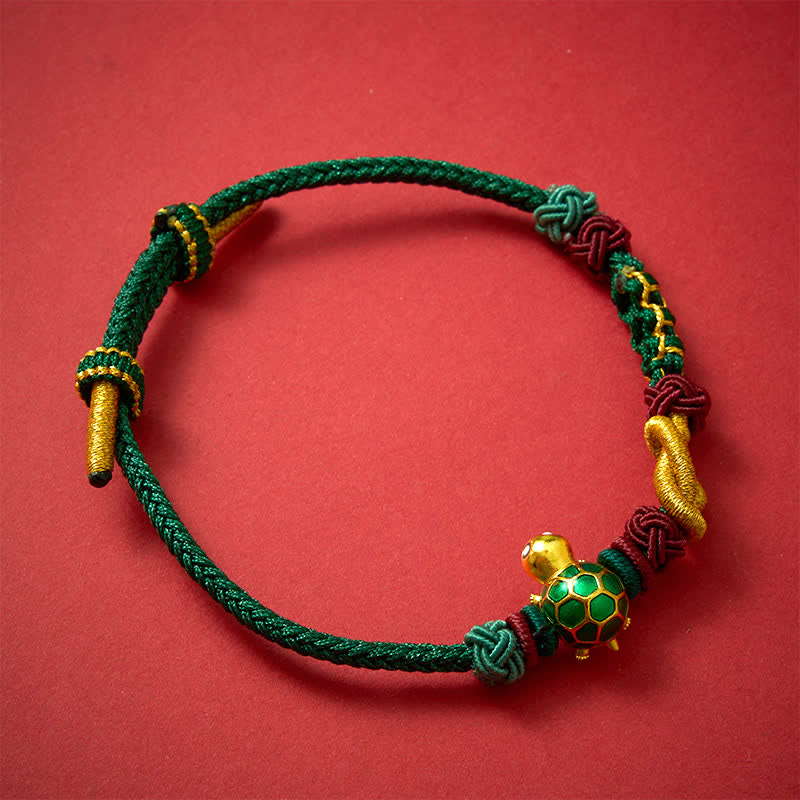Nimara Ritual Hand-Woven Copper Turtle Red String Protection Bracelet