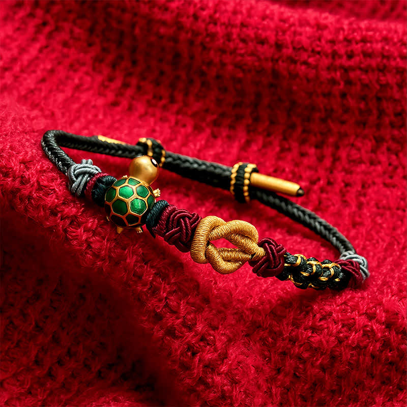 Nimara Ritual Hand-Woven Copper Turtle Red String Protection Bracelet