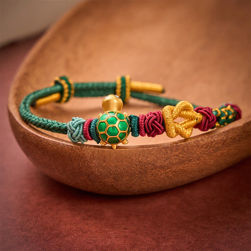 Nimara Ritual Hand-Woven Copper Turtle Red String Protection Bracelet