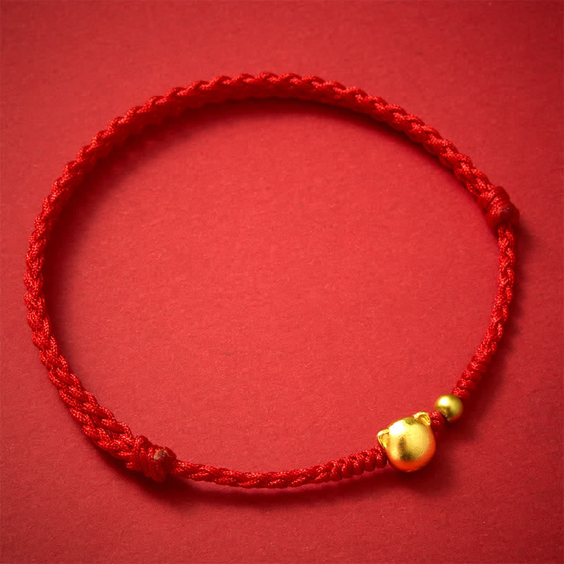 Nimara Ritual Red String Copper Cat Head Protection Bracelet