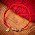 Nimara Ritual Hetian Jade Fu Character Copper Cat Red String Bracelet