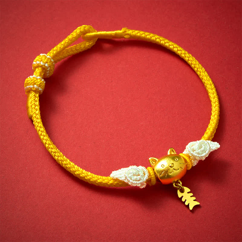 Nimara Ritual Copper Cat Fish Yellow String Wealth Bracelet