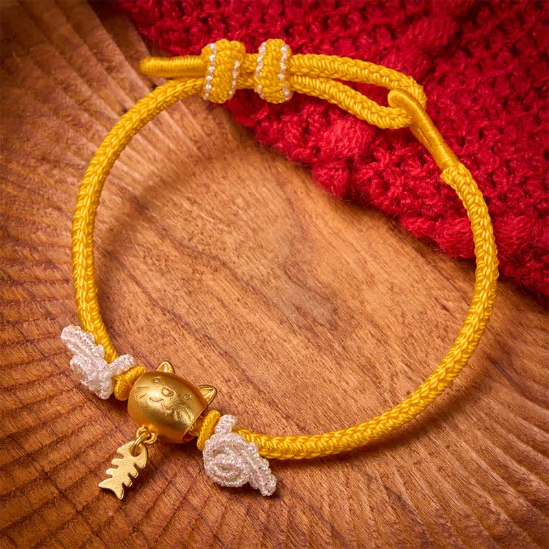 Nimara Ritual Copper Cat Fish Yellow String Wealth Bracelet