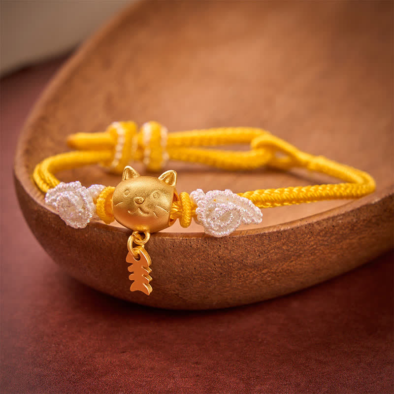 Nimara Ritual Copper Cat Fish Yellow String Wealth Bracelet