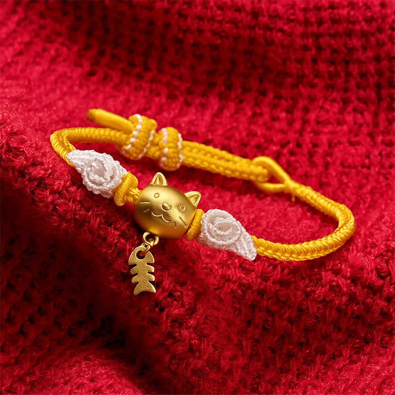 Nimara Ritual Copper Cat Fish Yellow String Wealth Bracelet