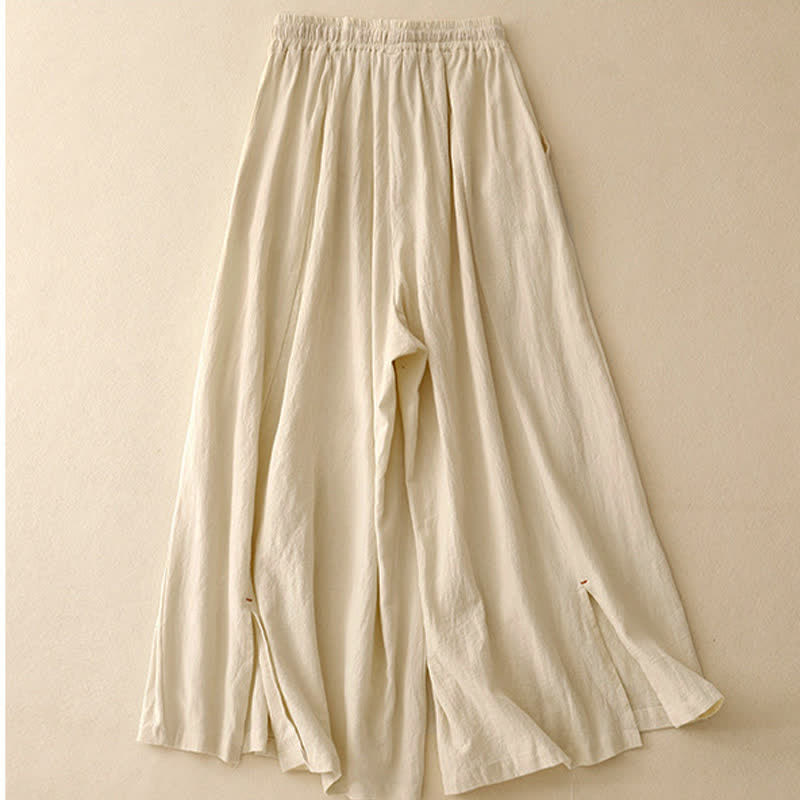 Nimara Ritual Casual Simple Design Drawstring Split Women's Wide Leg Pants With Pockets