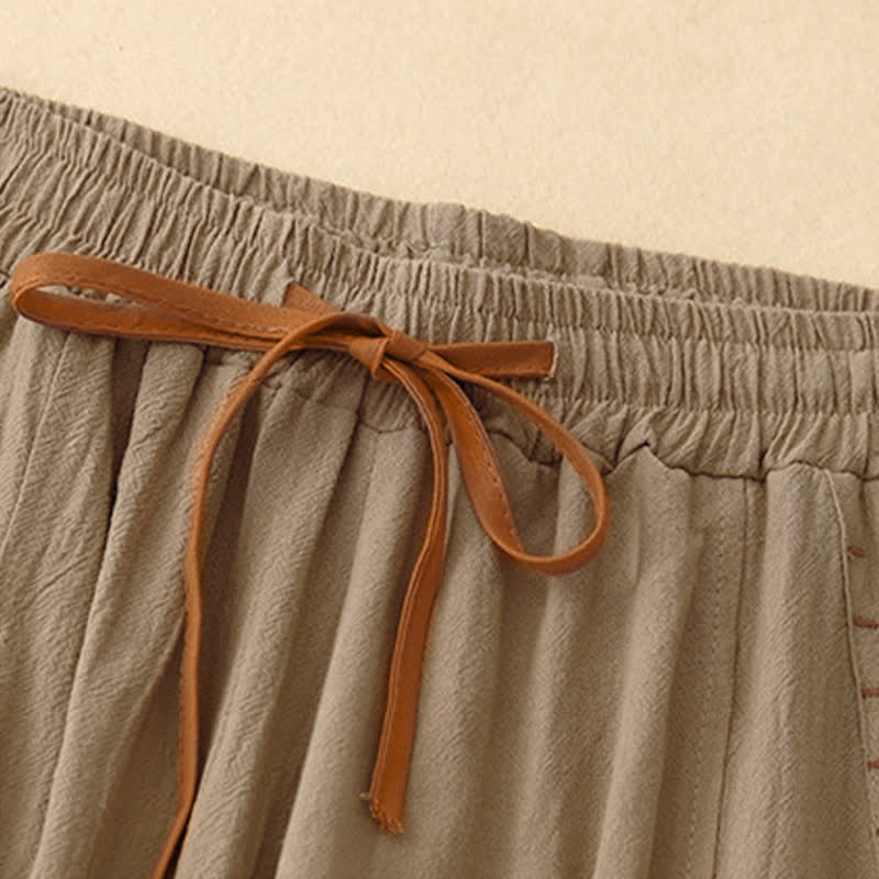 Nimara Ritual Casual Simple Design Drawstring Split Women's Wide Leg Pants With Pockets