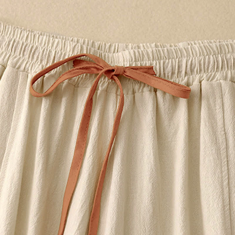 Nimara Ritual Casual Simple Design Drawstring Split Women's Wide Leg Pants With Pockets