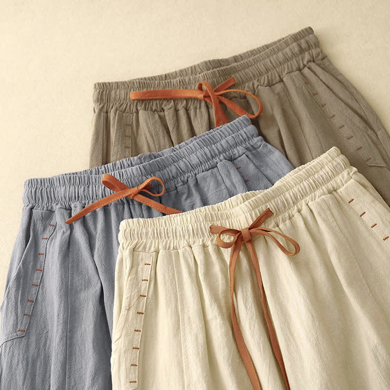 Nimara Ritual Casual Simple Design Drawstring Split Women's Wide Leg Pants With Pockets