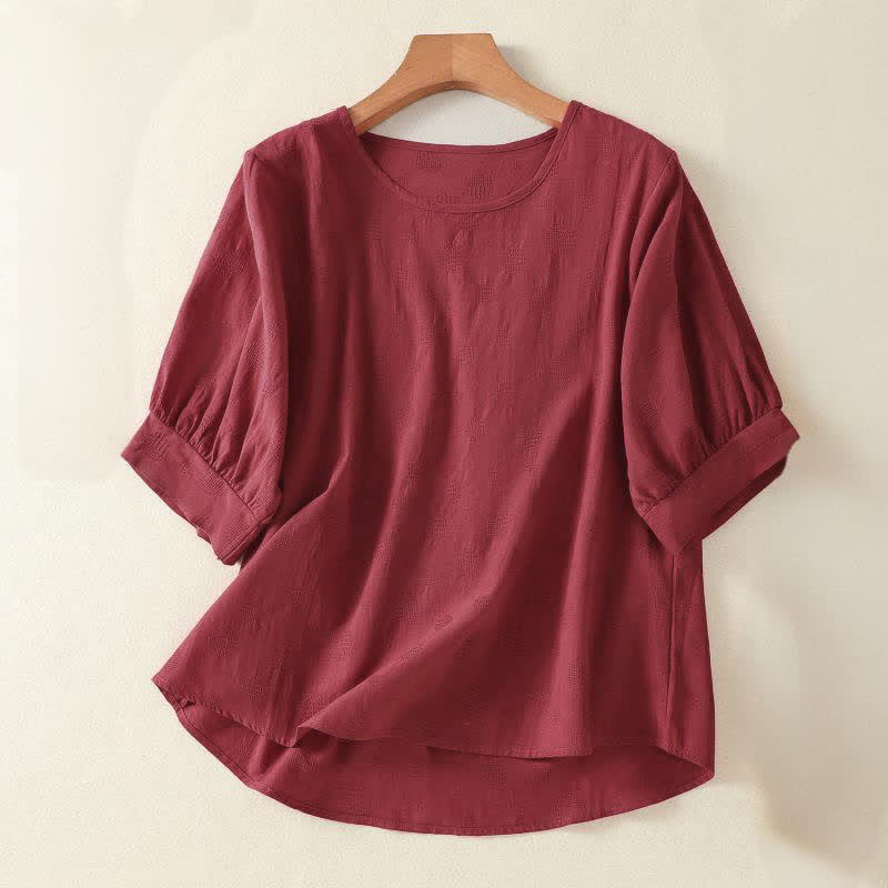 Nimara Ritual Plain Crew Neck Design Women's Loose Short Sleeves T-Shirt