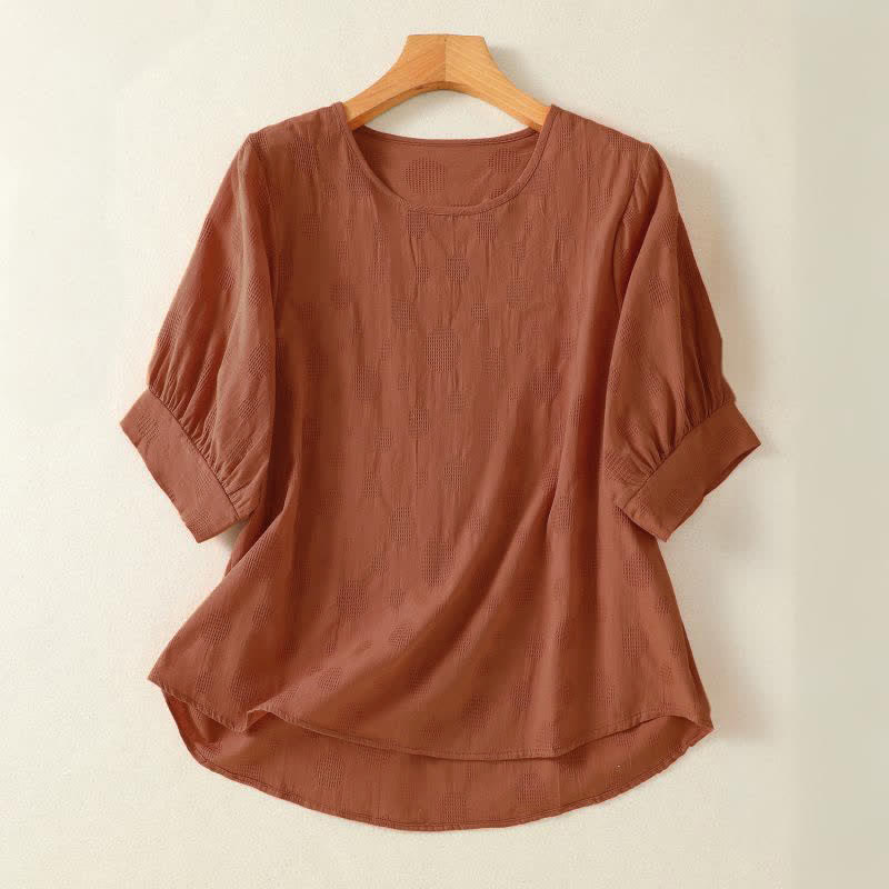 Nimara Ritual Plain Crew Neck Design Women's Loose Short Sleeves T-Shirt