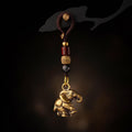 Nimara Ritual Vintage Brass Elephant Five Emperor Coins Luck Keychains
