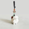 Nimara Ritual Linden Wood Lamb Om Mani Padme Hum Plum Bossom Hand-carved Keychains