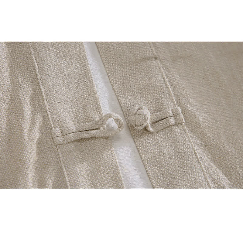 Nimara Ritual Vintage Plain Tang Suit Chinese Frog-Button Men's Shirt With Pockets
