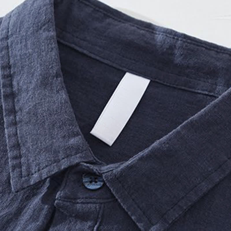 Nimara Ritual Summer Casual Minimalist Solid Men's Long Sleeve Shirts With Patch Pocket