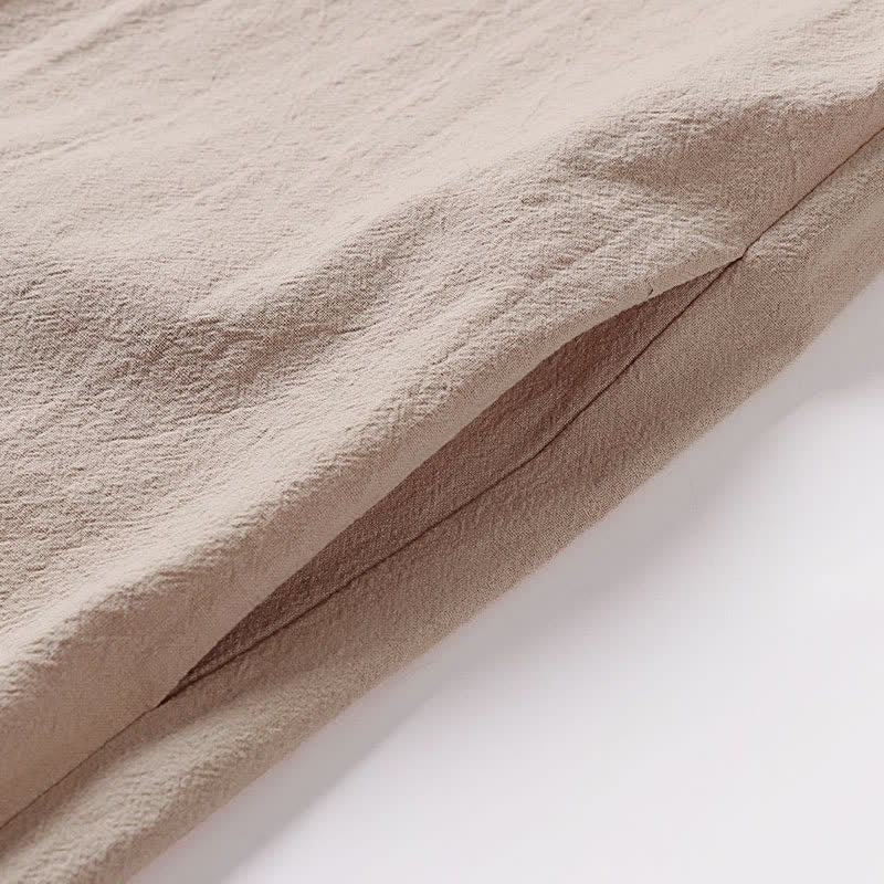 Nimara Ritual Summer Minimalist Solid Cotton Linen Men's Kimono With Pocket