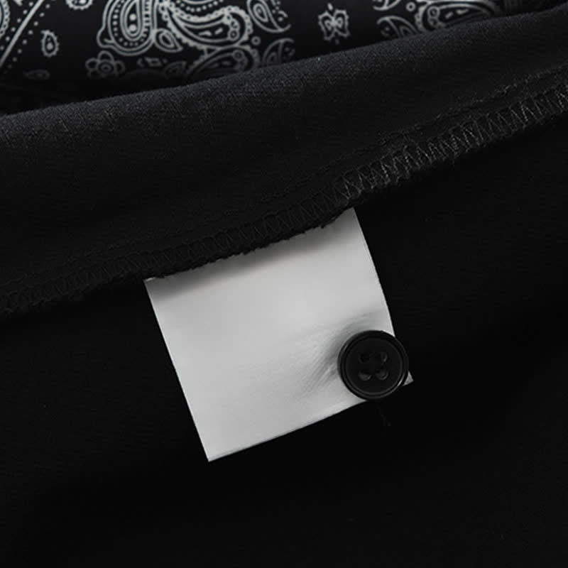 Nimara Ritual Fall Casual Vintage Button-Up Paisley Cotton Men's Long Sleeve Shirts With Patch Pocket