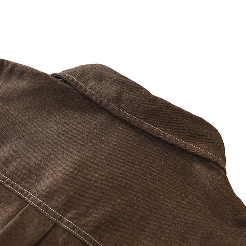 Nimara Ritual Fall Casual Solid Men's Long Sleeve Shirts With Patch Pocket